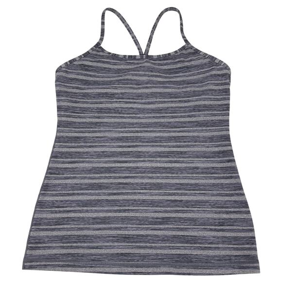 LULULEMON Power Y Tank Size 8 Black Stripes Galore - Picture 5 of 8